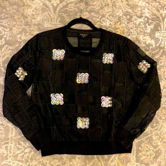 Pearl and crystal detailed long sleeve top - Picture 4 of 6